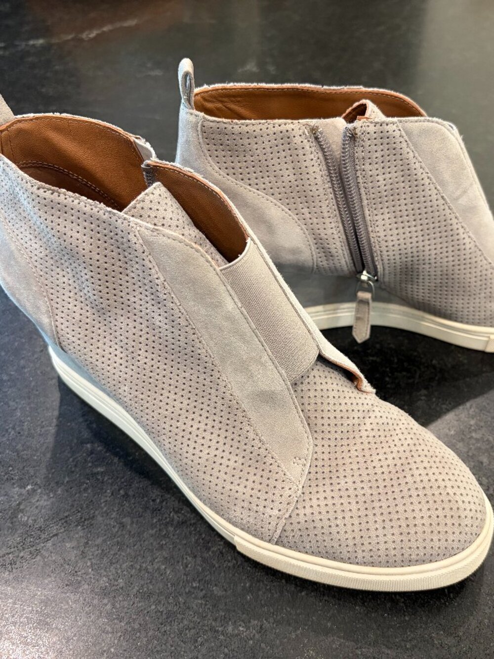 Linea Paolo Wedge Sneakers - Light Gray - 9